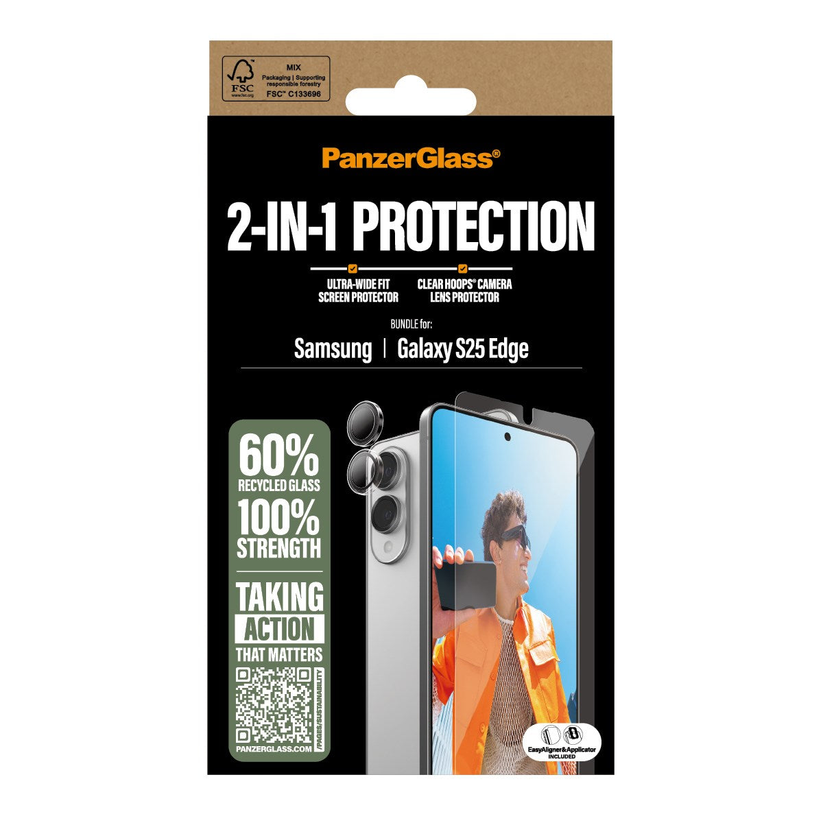 PanzerGlass® 2-i-1 Pakke Samsung S25 Edge